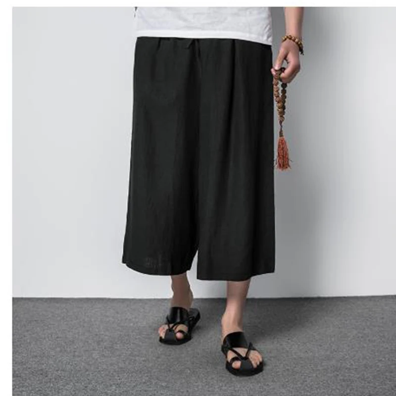 Брюки мужские тонкие с широкими штанинами удобные повседневные модные штаны из