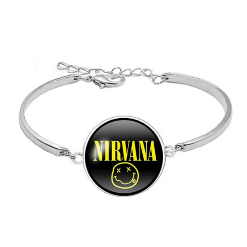 Рок Группа Smile Nirvana серьги гвоздики Стеклянные Кабошоны подвески ювелирные