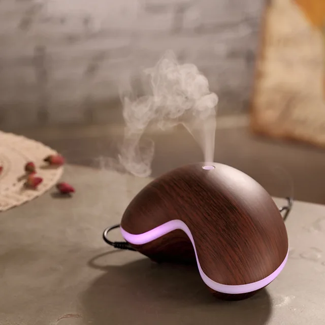 Nes shape 150ml Wood Grain Aroma Essential Oil Diffuser Ultrasonic Cool Mist Humidifier for Office Home Bedroom Living Room | Бытовая