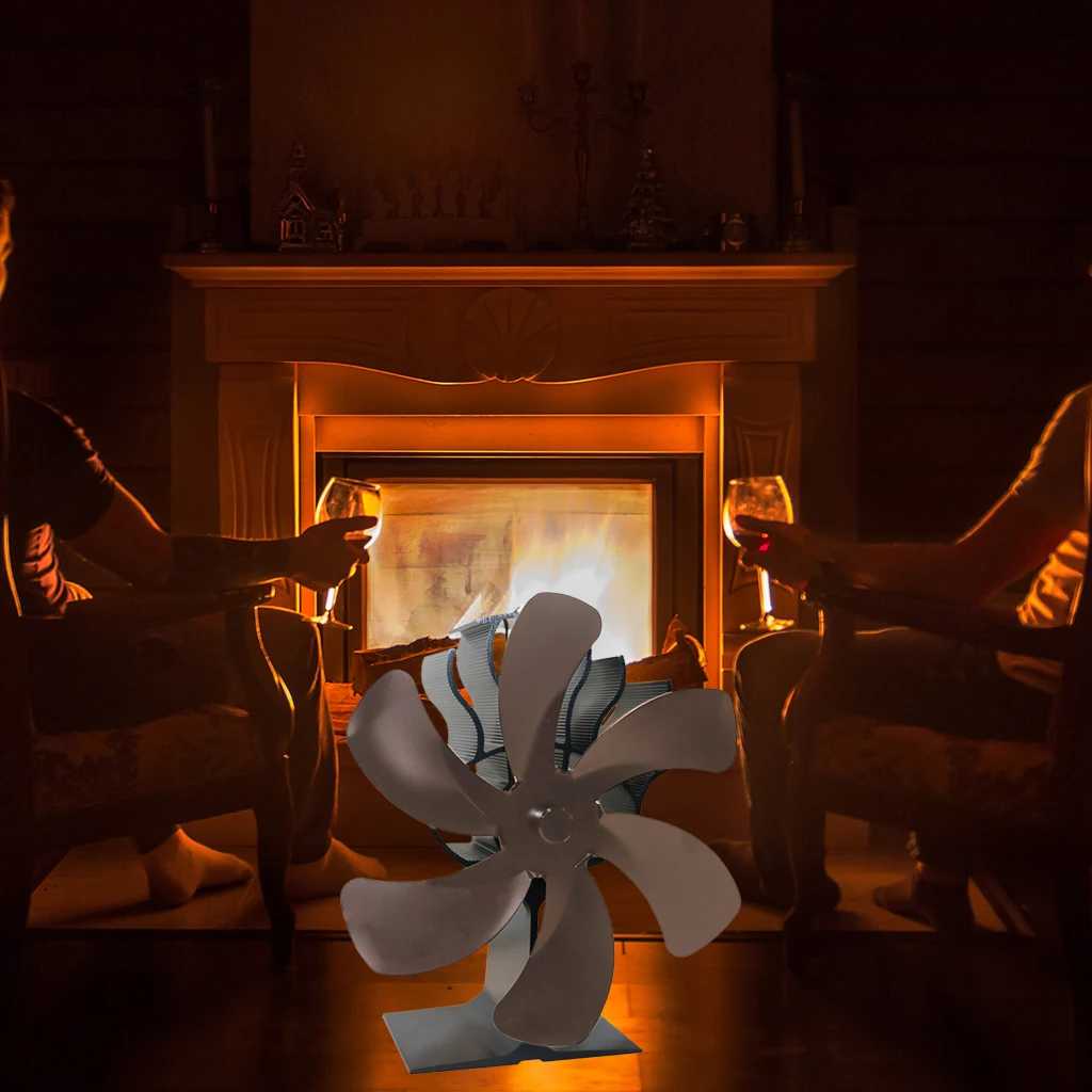 Heat Powered 6 Blade Stove Fan Wood/Log Burner Fireplace Quiet Wood Burning Easy to Use Warm the Whole Room | Обустройство дома