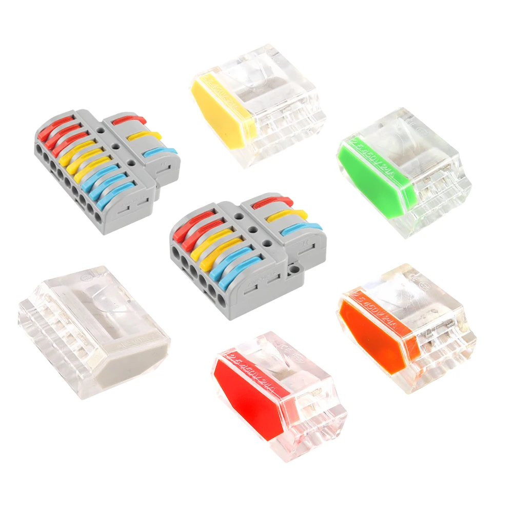 

Universal Cable wire Connectors Fast Home Compact wire Connection push in Wiring Terminal Block 2-8 Pin