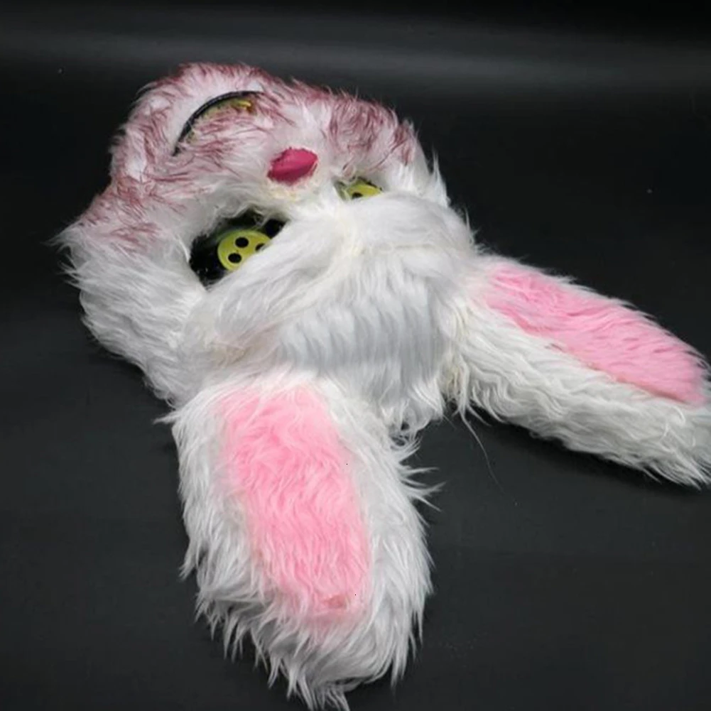 Хэллоуин злой плюшевый кролик маска призрак Искусственный Кролик головной убор