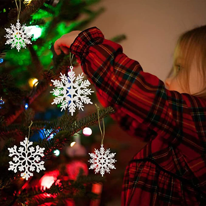 12 шт пластиковые снежинки Рождественские елочные украшения поддельные для дома