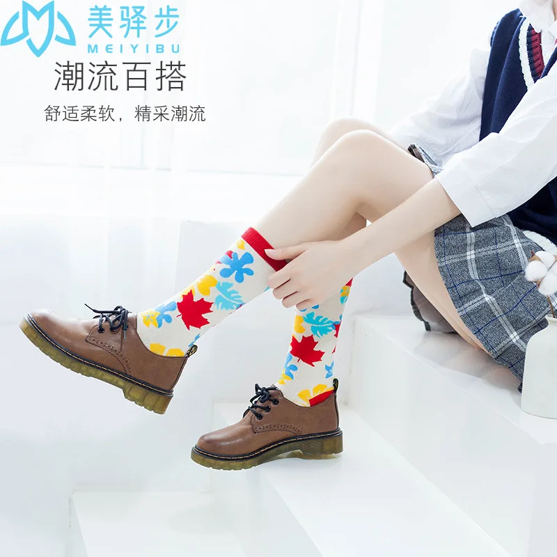 5 pairs per set Women's Autumn and Winter Socks Fashion European and American Tube Fashion Stockings