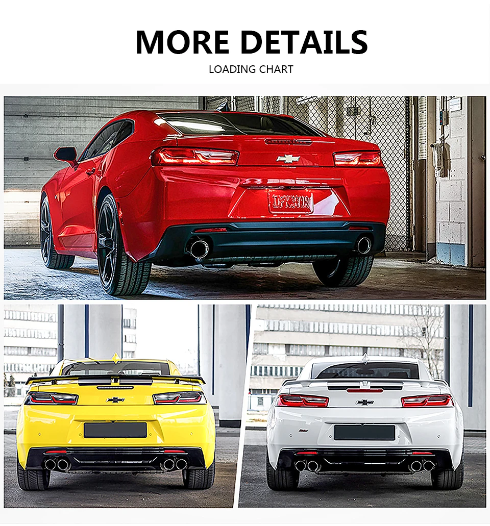 Автомобильный светодиодный задний фонарь для Chevrolet Camaro 2016 2017 2018 6th красный дым