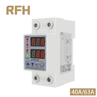 40a63a 230v din rail adjustable over voltage and under voltage protective device protector relay with over current protection