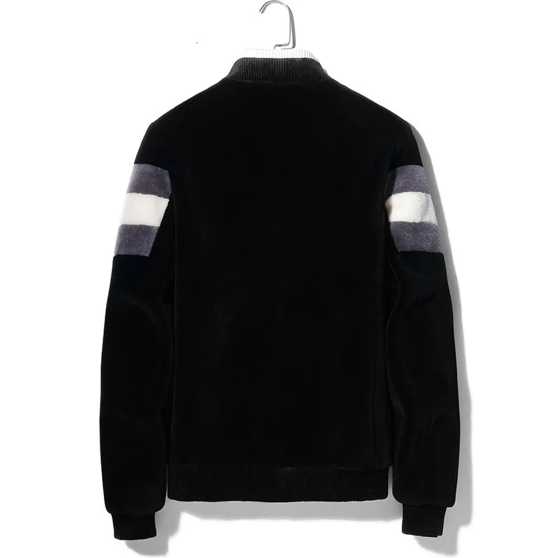 Мужское пальто с натуральным мехом осенне зимнее из 100% шерсти куртка бомбер