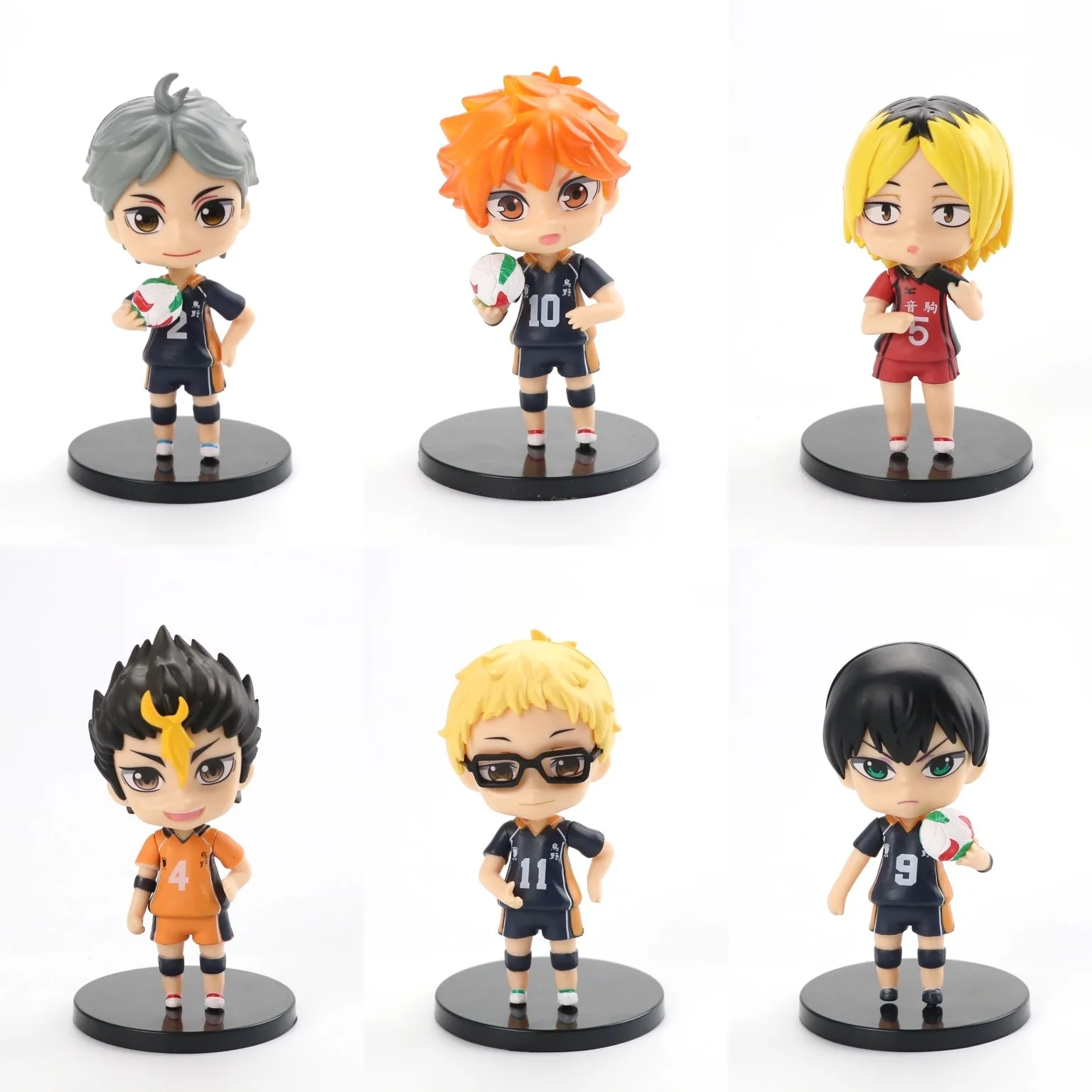 

6PCS Haikyuu PVC Action Figure Shoyo tobio Kenma Tooru 489# 563# 461# 605# Anime Haikyuu Nekoma Cute Model Toy Figurine 100mm