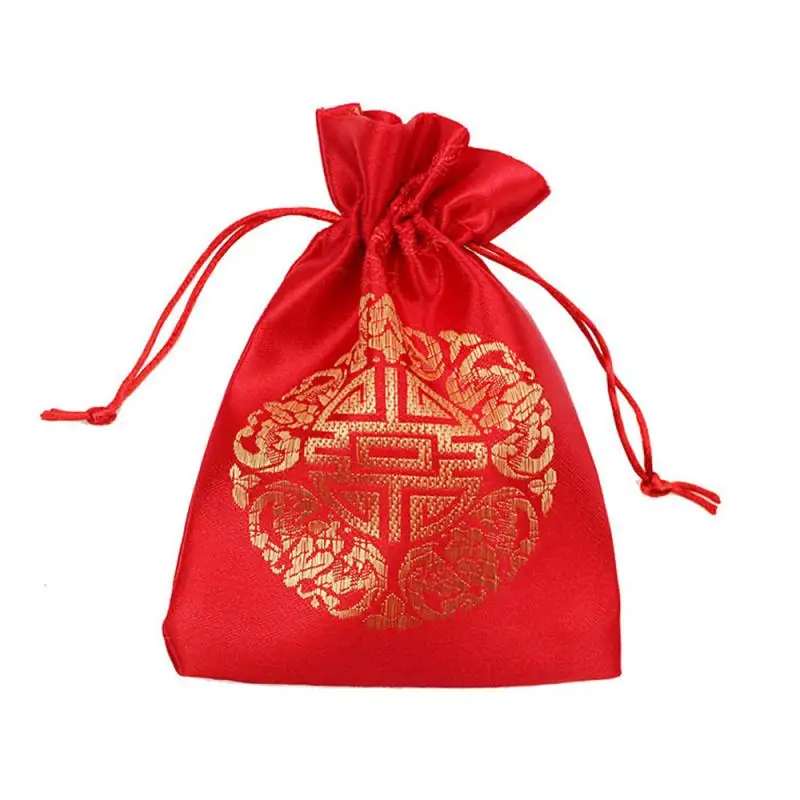 Blessing Bag Wedding Candy Hi Word Packaging Gift Drawstring Small New Year Red Peace | Дом и сад