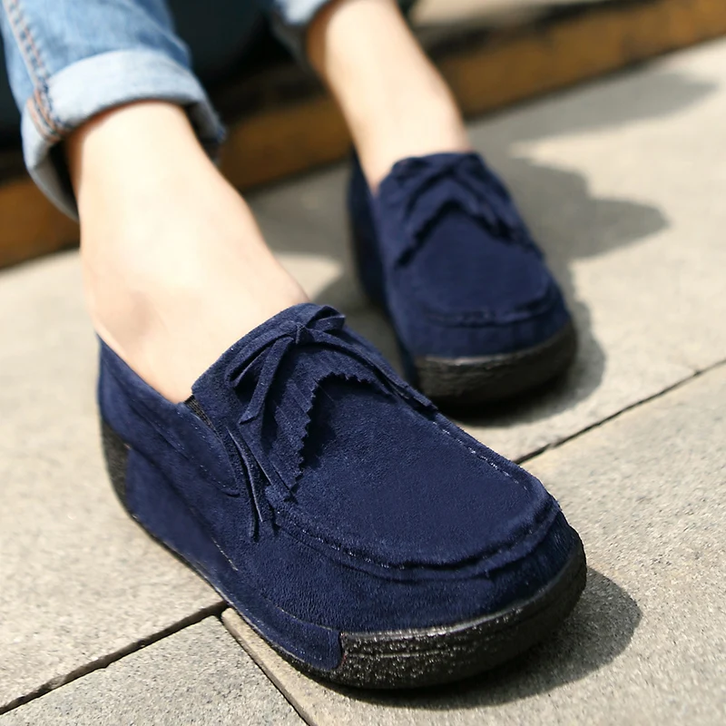 

Autumn Thick Bottom Platform Sneakers Women Shoes Suede Leather Casual Shoes Women Tassels