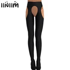 Женские сексуальные чулки, нижнее белье, Колготки с открытой промежностью, Длинные чулки с подтяжками, колготки для ночного клуба, эротические леггинсы, ночное белье