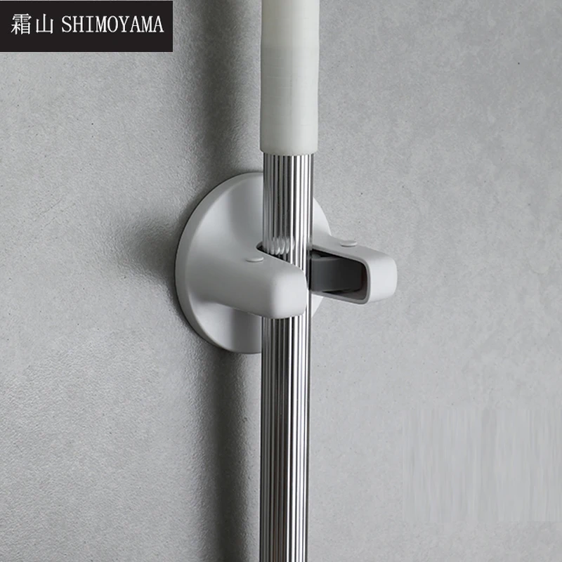 

SHIMOYAMA Adhesive Mop Holder Wall Mounted Mop Organizer Holder Hooks Multi-Purpose Bathroom Broom Hanger Hook Strong Hooks