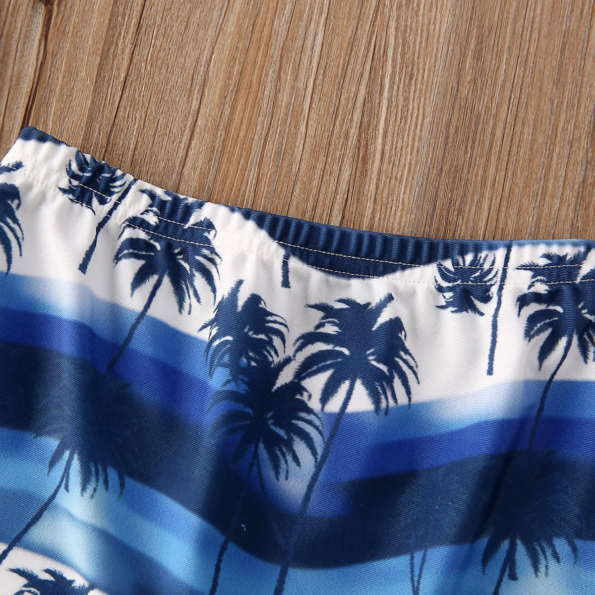 Гавайские купальные шорты для маленьких мальчиков с принтом в виде листьев