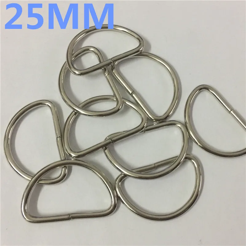 

50pcs 25mm 1'inch Silver Metal D ring buckles garment clothes DIY Needlework Luggage Sewing handmade Bag purse manual buttons