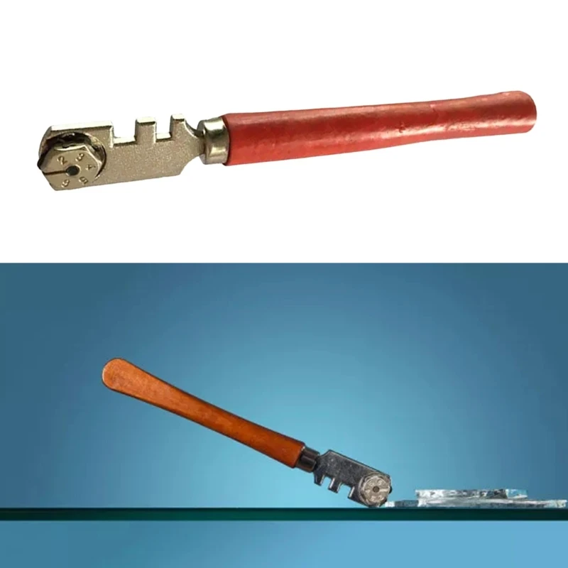 

X7AB Multifunctional Portable 6 Wheel Glass Cutter Round Flat Cutting Tool Glass Knife Craft Cutting Tool Cutting Glass Tile