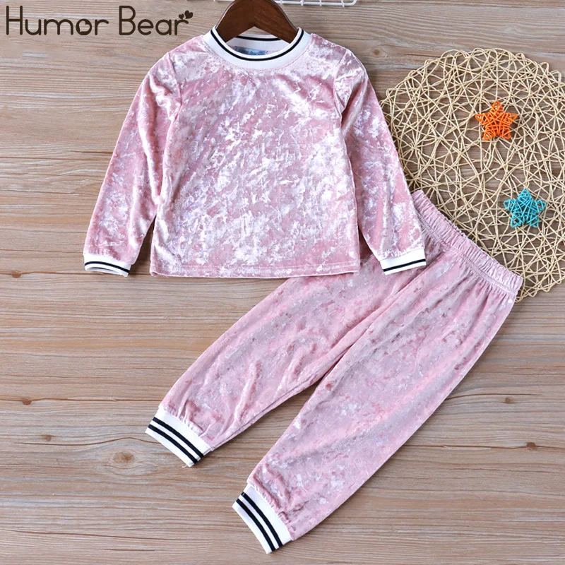 pink BZ018 Humor bear/комплекты одежды для девочек коллекция года, осенние детские модные спортивные комплекты с длинными рукавами и принтом Одежда для детей возрастом от 3 до 7 лет - Цвет: pink BZ018