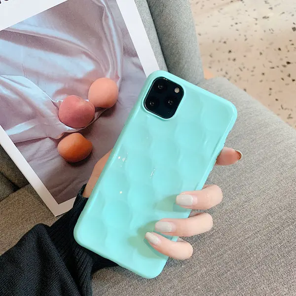 

Phone Case Macaron Color Soft Silicone Cover for Iphone 11 Stereoscopic Uneven Case for IPhone 11 Pro Max