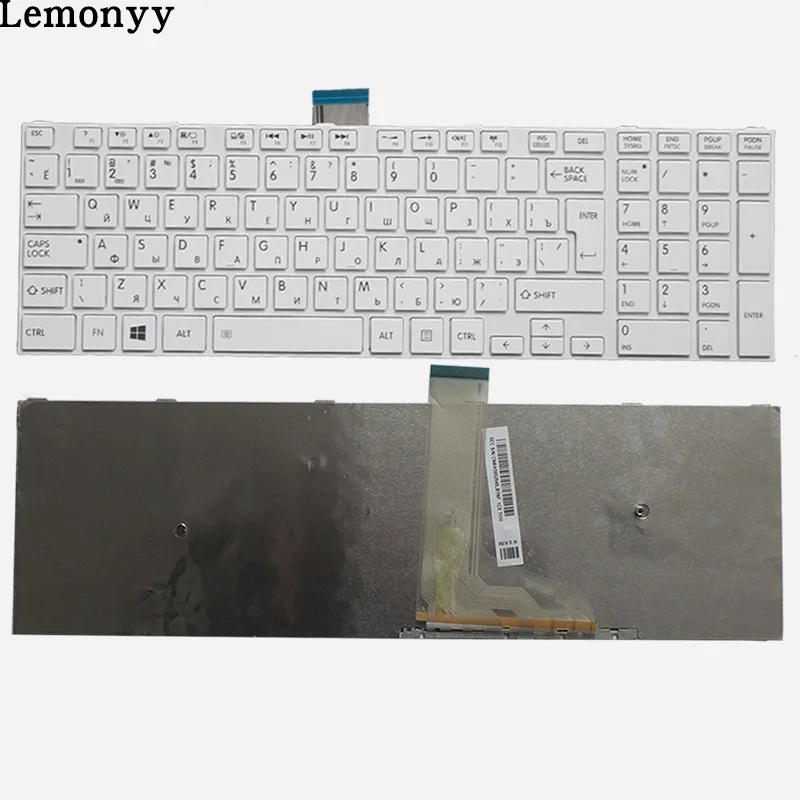Клавиатура для ноутбука Toshiba Satellite C50-A C50-A506 C50D-A C55T-A C55-A C55D-A русской клавиатуры ноутбука Белого/черного цвета