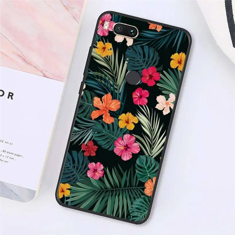 

Tropical Green Plant Leaf pattern Phone Case For Xiaomi Redmi note 7 8 9 t max3 s 10 pro lite Luxury brand shell funda coque