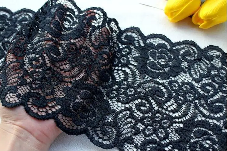 1 метр Высококачественная Белая черная Толстая эластичная кружевная ткань