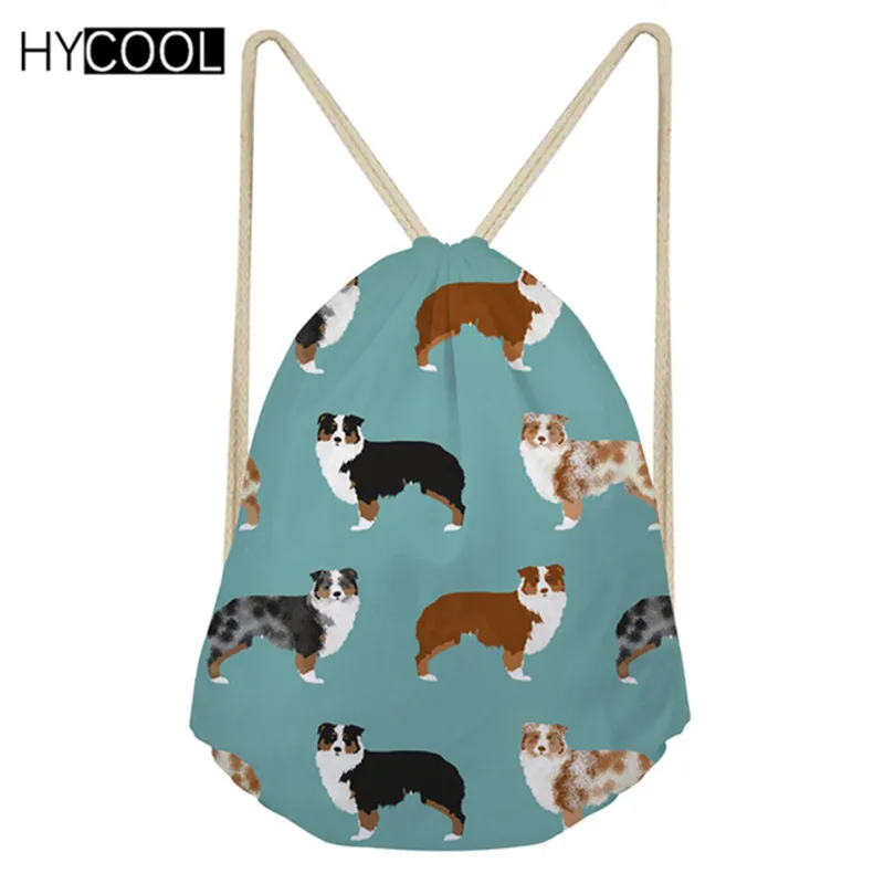HYCOOL, спортивная сумка, Австралийская овчарка, сумка на шнурке, женский рюкзак, спортивные сумки для фитнеса, гимнастический мешок, для улицы - Цвет: ZJZ523Z3