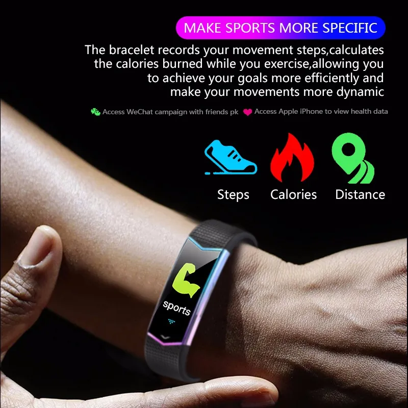

fitness bracelet Smart band pressure Men Waterproof IP67Women Heart Rate Monitor Tracker Watch Sport health bracelet 5 in 1