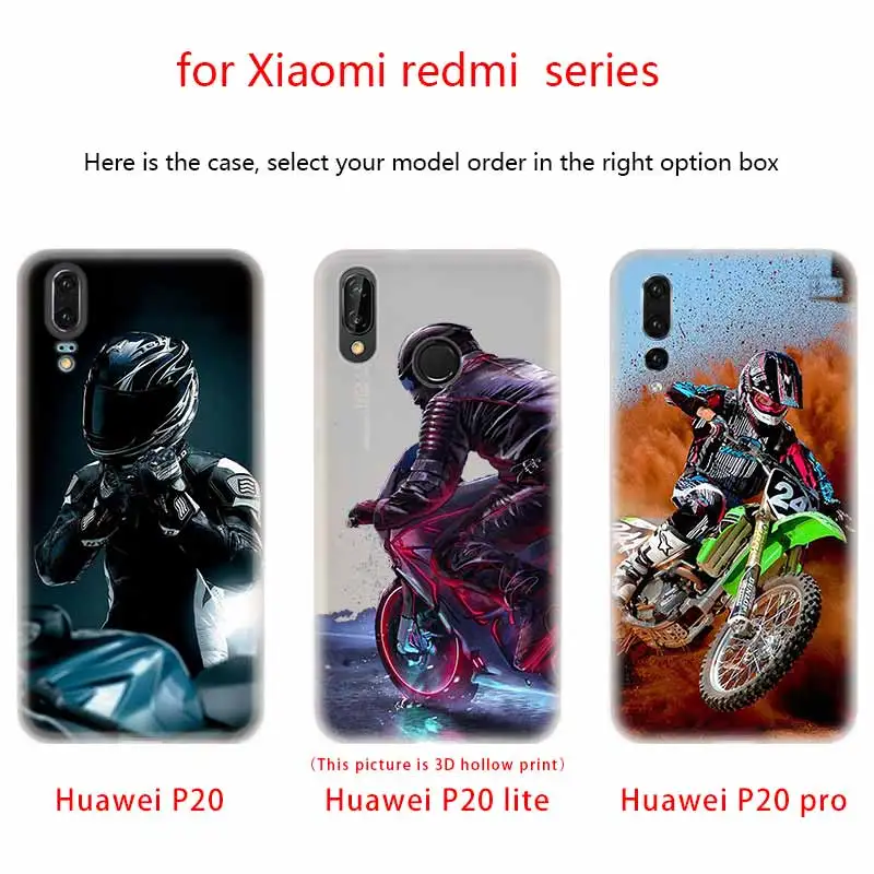 Moto Cross Motorcycle TPU Cover Phone Cases Luxury Silicone Soft For Huawei P50 P40 P30 P20 Pro P10 Lite P Smart Z 2020 2019 | Мобильные