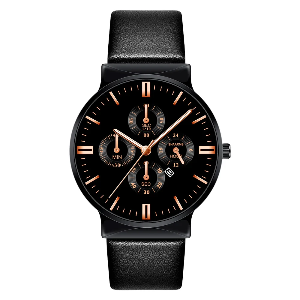 

Fashion Classic Calendar Mens Business Watch Men Luxury Quartz Wristwatch Alloy Dial Leather Strap Clock Relogio Masculino 2021