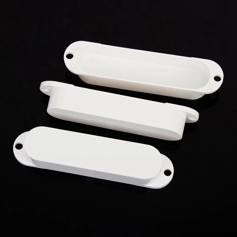 Set of 3 White Single Coil Pickup Cover for Electric Guitar with Oval Indented Jack Output Plate Jackplate and Socket | Спорт и