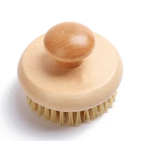1 pcs round sisal men shaving brush wood multifunctional portable barber beard brushes salon face cleaning massage razor brush