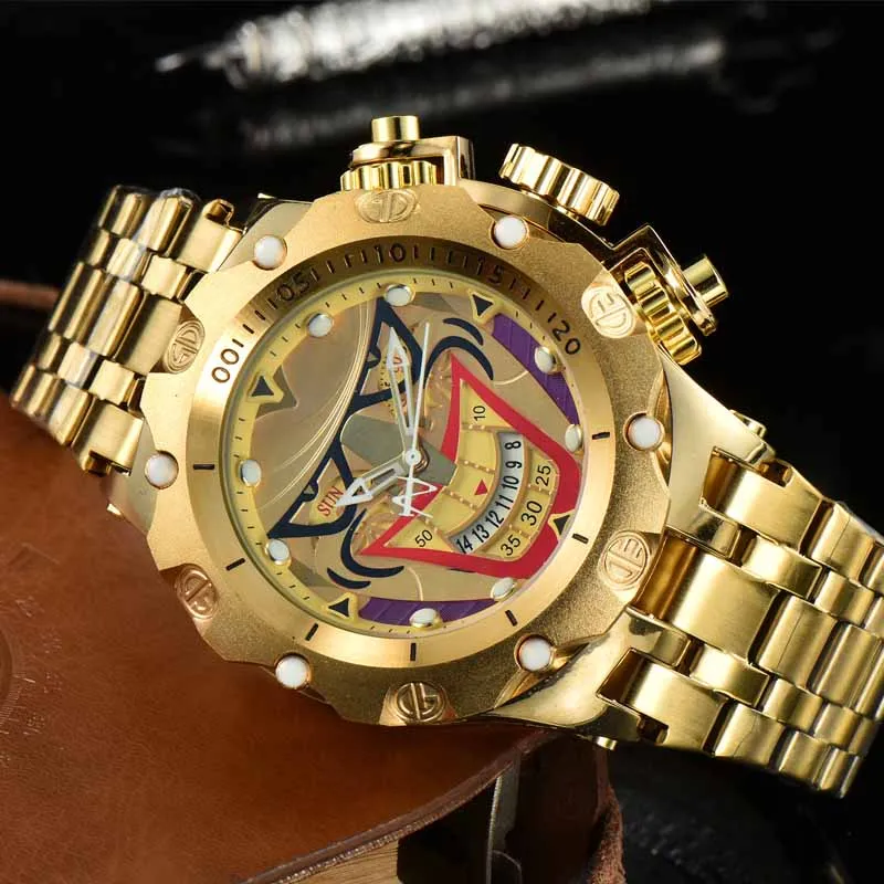 

Invincible Fashion Sports Quartz Qatch Men Joker Male Casual Wirstwatches Large Dial Stainless Steel Strap Reloj De Hombre