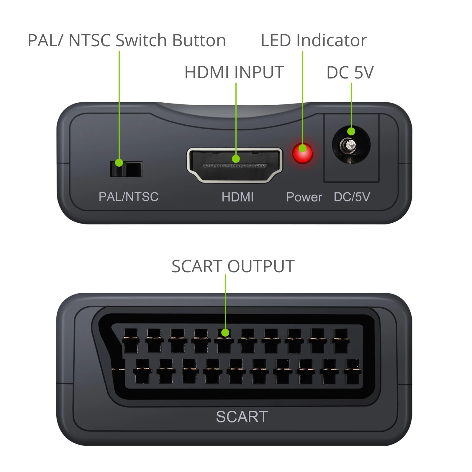 PROZOR 1080P HDMI-совместимый вход в SCART выходной конвертер композитный видео HD стерео