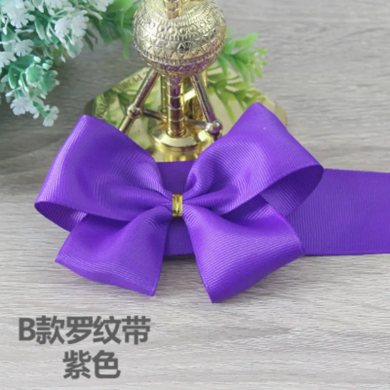 1 м * 4 см цветная лента с бантом украшение для свадебной вечеринки ручной работы
