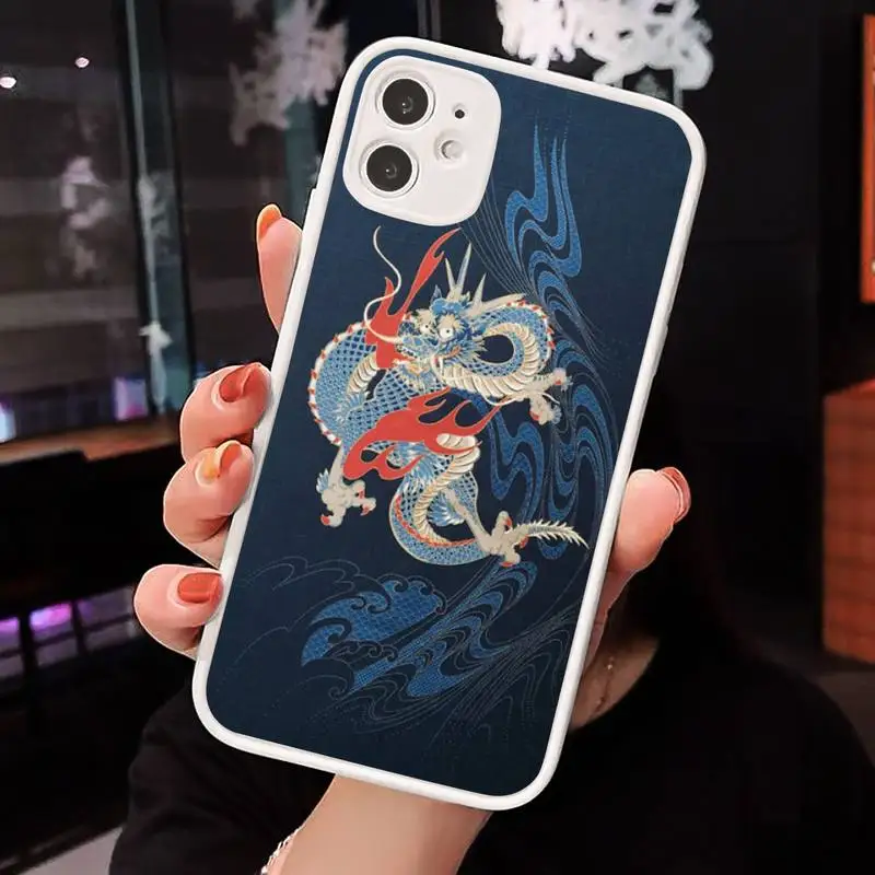 

Red Dragon Fashion Animal Phone Cases matte transparent For white iPhone 7 8 x xs xr 11 12 pro plus max mini Clear Funda
