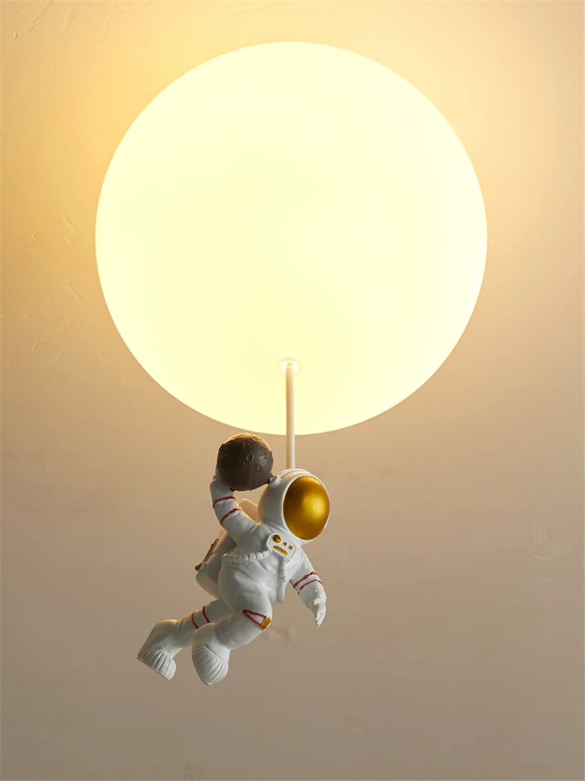 

Cartoon Astronaut Children's Room Ceiling Lights Nordic Restaurant Corridor Aisle Lamp Boys Girls Bedroom Study Lamp Furnitures