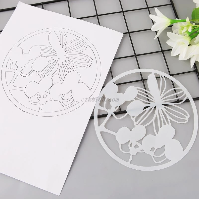 8 шт. круглые решетки для рисования Детские трафареты картин сделай сам бумага