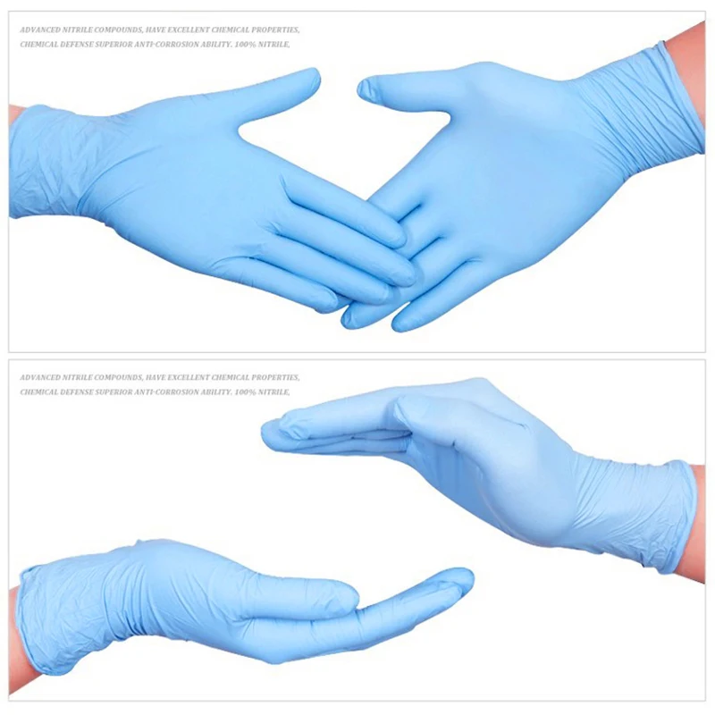 

100pcs Disposable Nitrile Rubber Gloves Dishwashing Rubber Gloves And Non-Toxic Food Safe Allergy Free for Food Beauty Household