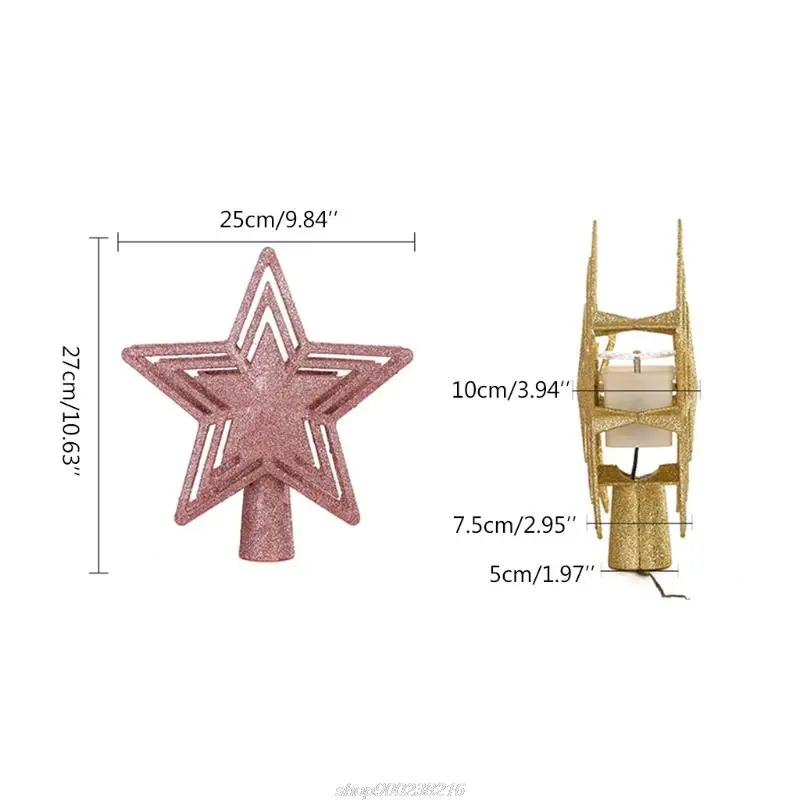 3D полая звезда дерево Топпер Декор верхняя светодиодная проекционная лампа с