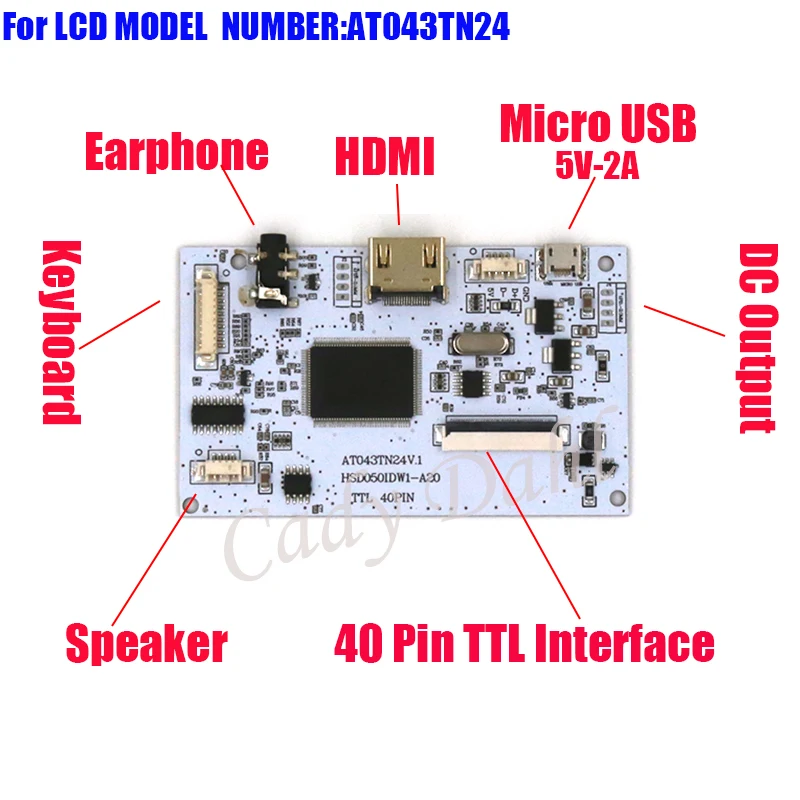 Плата драйвера контроллера ЖК-дисплея HDMI для Raspberry Pi 3 4 &quotAT043TN24 480X272 40-контактный