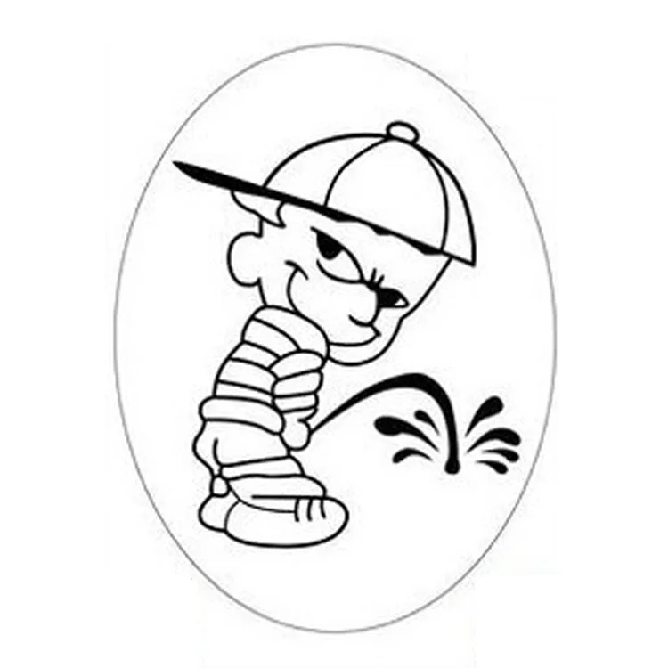 Забавный плохой мальчик средний палец моча на анти виниловая наклейка с надписью