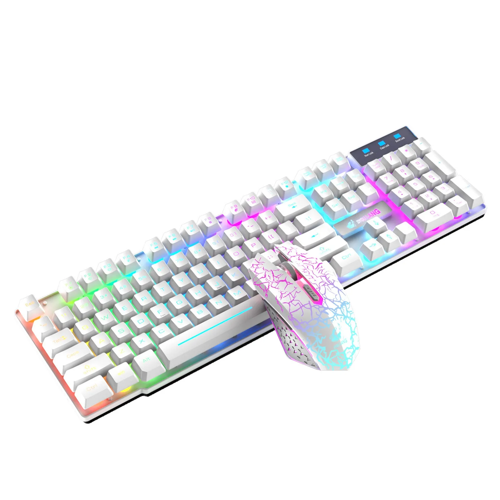 Беспроводной Gaming Keyboard И Мышь комбо с Радужный светодиодный подсветкой Rechargeablle