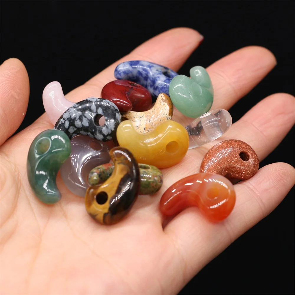 

2pcs Natural Stone Agates Quartz Crystal Comma Picture Stone Pendant Charm for DIY Necklace Bracelet Jewelry Making Size 15x22mm
