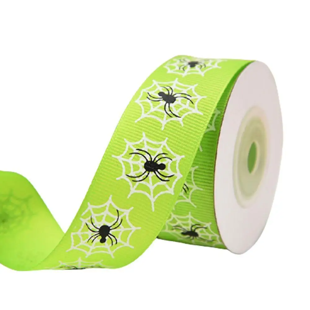 

Halloween Decoration Bow Ribbon Gift Wrapping Hair Accessories Bat Spider Pumpkin Ghost Witch Print Happy Halloween Party Decor