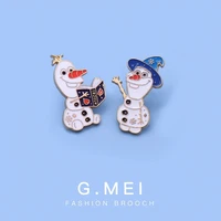 disney frozen brooch snowman pin cute cartoon instagram trend couple badge girl bag accessory brooch