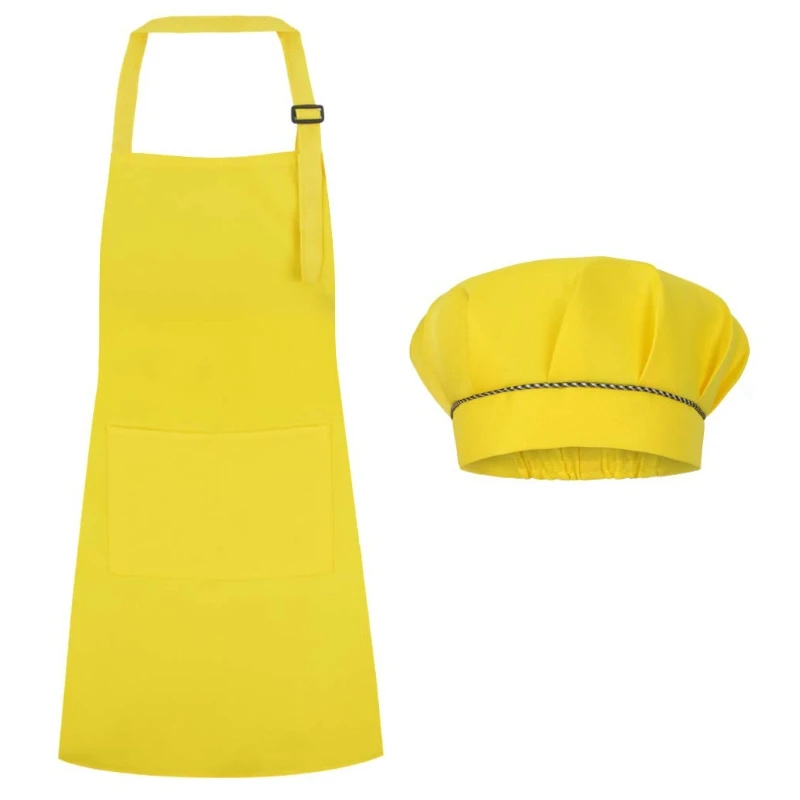 Детский костюм шеф повара кухонный аксессуар и фартук однотонная модель с