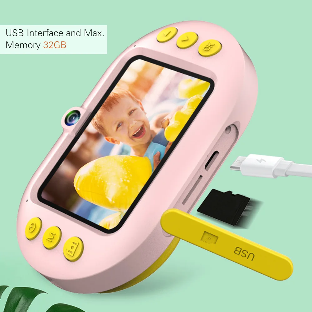 

32MP Kids Children Digital mini micro Camera 1080P Video Camcorder Dual Camera Lenses for Girls boys with Charging Cable Cover