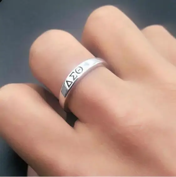 Круглые кольца унисекс с греческими буквами и логотипом соророри для мужчин