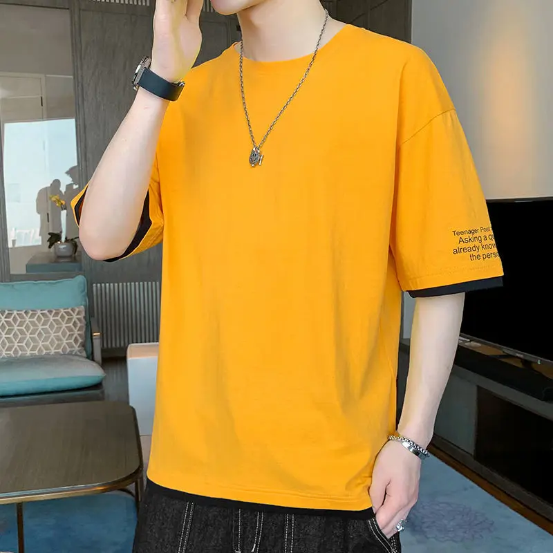 

Short sleeve t-shirt men's 2021 new summer half sleeve base shirt trend T-shirt versatile clothes