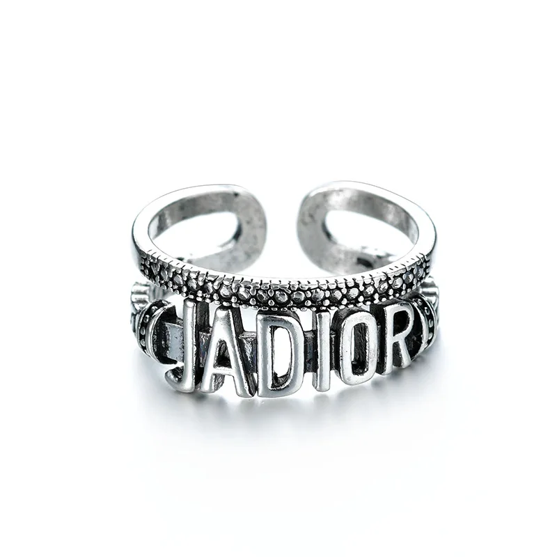 

Retro simple ring female hip hop rock men and women trend fashion personality design sense opening ring link day gift