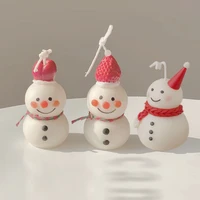 spherical candle silicone mold ins cute christmas snowman scented candle handmade diy silicone mold for birthday wedding gifts